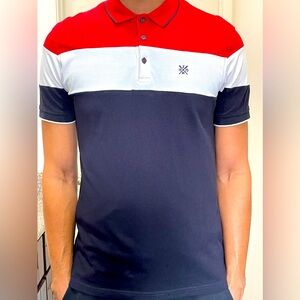 Zara Red, White, and Navy Blue Short Sleeve Polo!